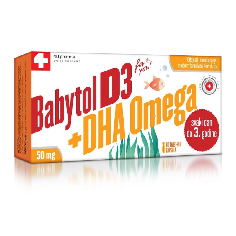 Babytol D3 + DHA Omega 50 mg DHA, 60 twist-off kapsula