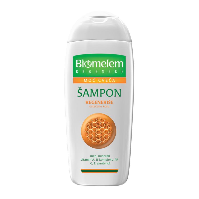 Biomelem šampon Moć cveća za regeneraciju oštečene kose 222ml