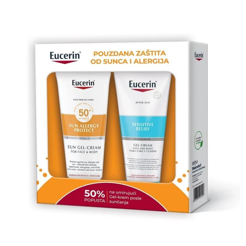 Eucerin Sun Allergy Protect SPF 50+ 200 ml + Sensitive Relief After Sun 200 ml promo paket