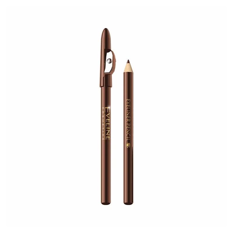Eveline Eyeliner Pencil Long-Wear Brown sa rezačem