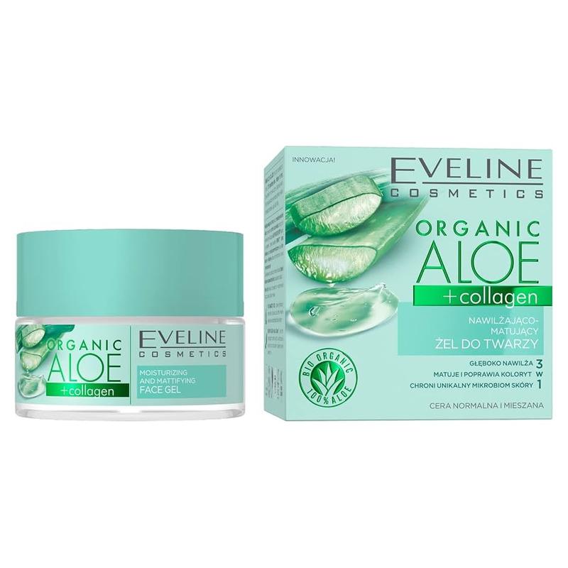 Eveline Organic Aloe+Collagen gel za lice 50 ml