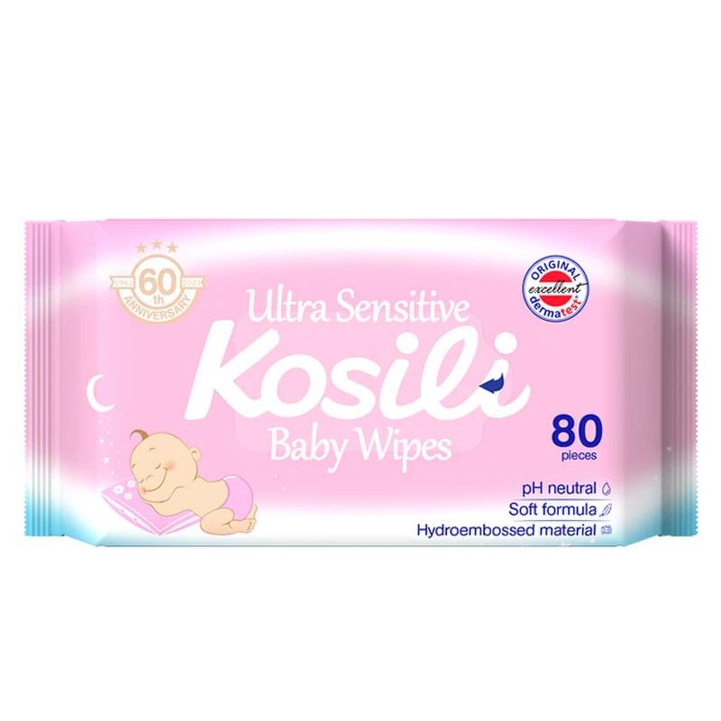 Kosili Ultra Sensitive Baby  vlažne maramice roze 80 komada