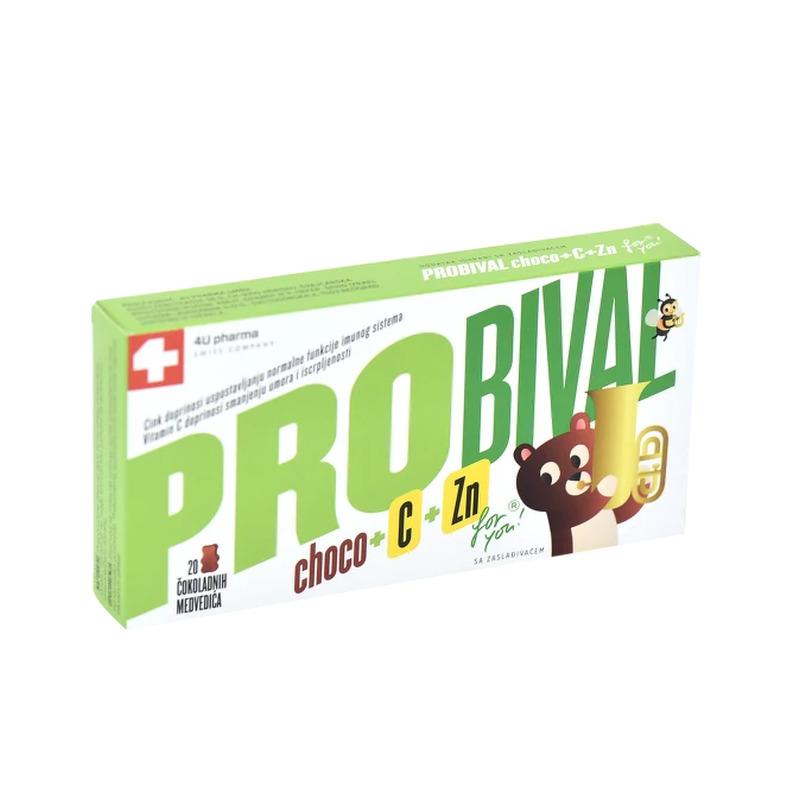 Probival choco + vitamin C + cink 20 medvedića