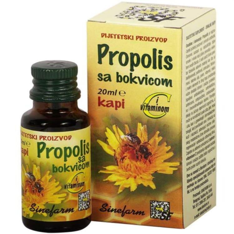 Sinefarm Propolis kapi sa bokvicom i vitaminom C 20 ml